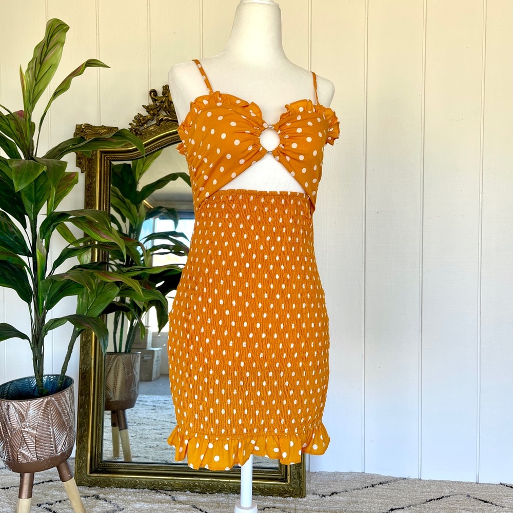 Mustard Yellow Polka Dot Dress